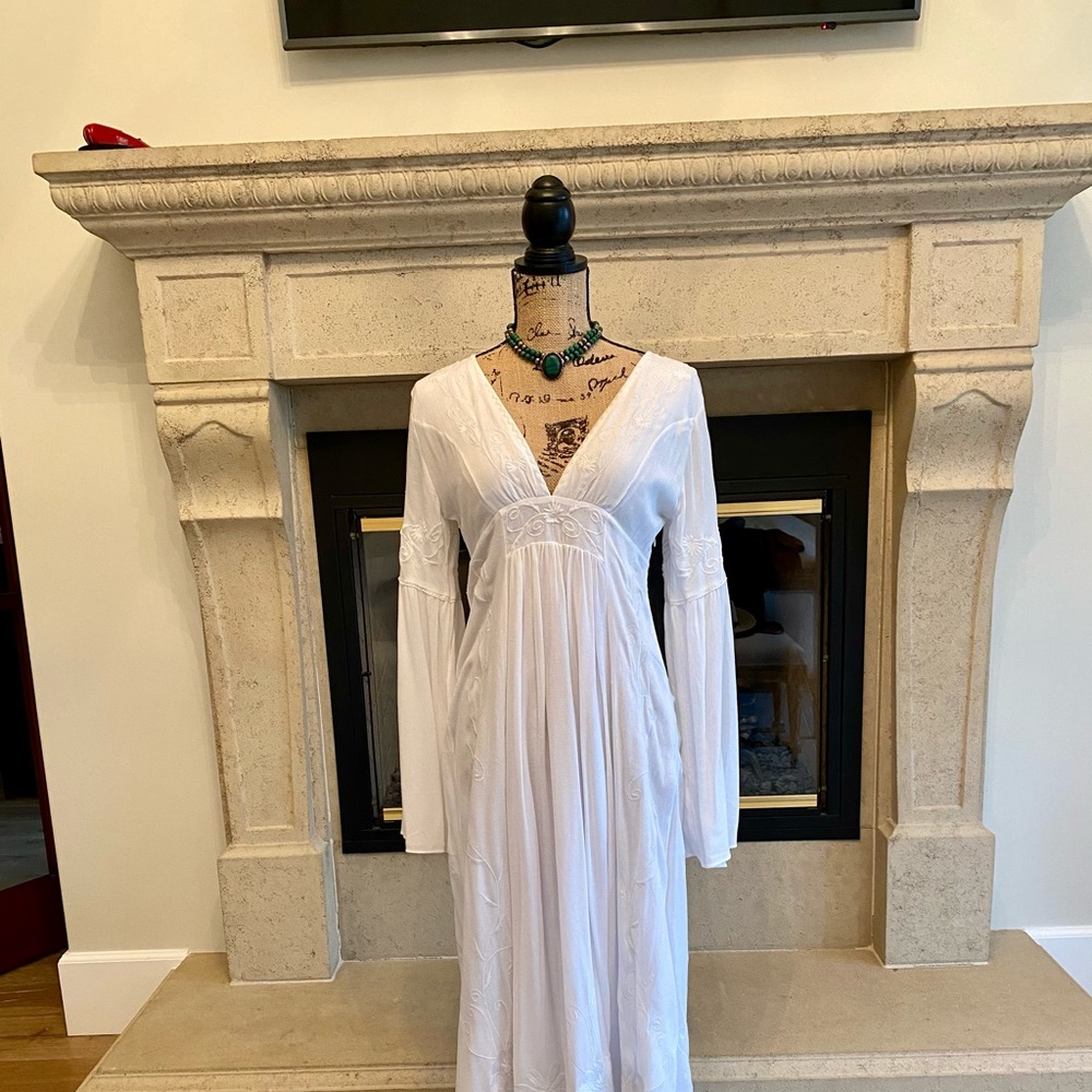 White Bohemian Maxie Dress/Johnny Was Bolero Shirt